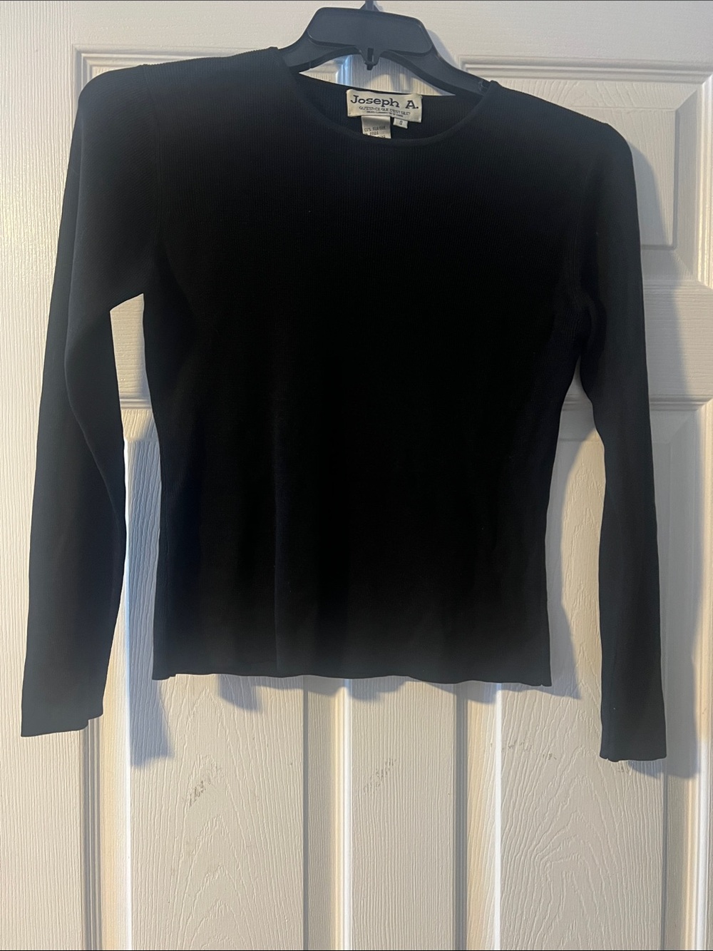 Joseph Slim Black Long-Sleeve Crewneck Top